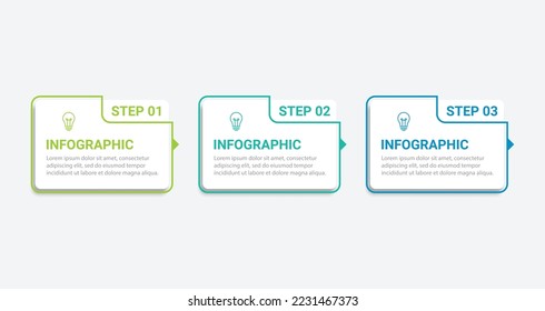 Timeline infographic design element and number options. Business concept with 3 steps. Can be used for workflow layout, diagram, annual report, web design. Vector business template for presentation.