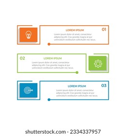 Opciones de número y elemento de diseño de infografía de línea de tiempo. Concepto de negocio con 3 pasos.