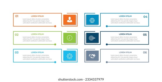 Timeline infographic design element and number options. Business concept with 6 steps.