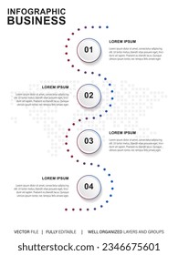 Timeline infographic design element and number options. Business concept with 4 steps. Can be used for workflow layout, diagram, annual report, web design. Vector business template for presentation.

