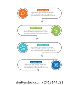 Timeline infographic design element and number options. Business concept with 4 steps.