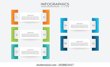 Timeline infographic design element and number options. Business concept with 5 steps.