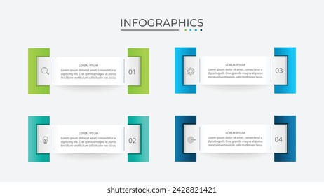 Timeline infographic design element and number options. Business concept with 4 steps.