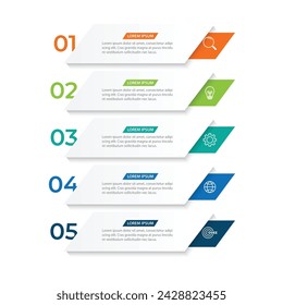 Timeline infographic design element and number options. Business concept with 5 steps.