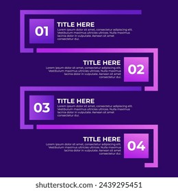 Infografik-Designelement und Zahlenoptionen der Zeitachse. Geschäftskonzept mit 4 Schritten. Kann für Workflow-Layout, Diagramm, Jahresbericht und Webdesign verwendet werden. Vektor-Geschäftsvorlage für Präsentation.
