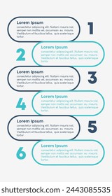 Timeline infographic design element and number options. Business concept with 6 steps. Can be used for workflow layout, diagram, annual report, web design. Vector business template for presentation.