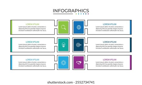 Timeline infographic design element and number options. Business concept with 6 steps.