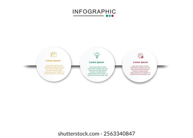 Timeline infographic design element and number options. Business concept with 3 steps. Can be used for workflow layout, diagram, annual report, web