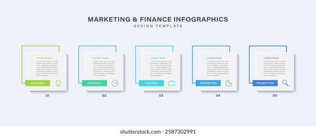 Timeline infographic design element and number options. Business concept with 5 steps