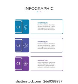 Opções de número e elemento de design de infográfico de linha do tempo. Conceito de negócios com 3 etapas.