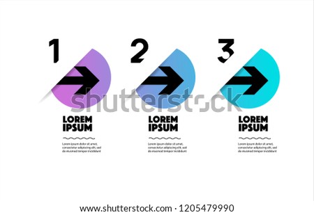 Timeline infographic design element and number options three steps with text and icon