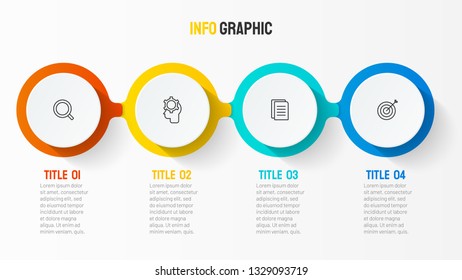 Timeline infographic design element and thin line icons. Business concept with 4 options, steps or processes. Can be used for workflow diagram, graph, presentation and chart.
Vector template.
