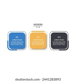 Elementos de diseño de infografía de línea de tiempo. Concepto de negocio con 3 pasos, opciones, círculos. Se puede utilizar para el diseño del flujo de trabajo, diagrama, informe anual o presentación. Ilustración vectorial.