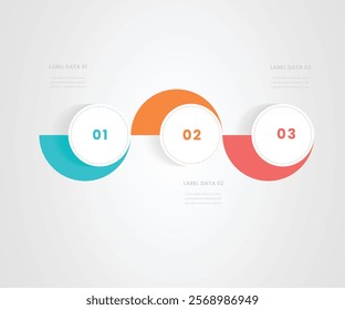 Timeline infographic design elements. Business concept with 3 steps, options, circles. 