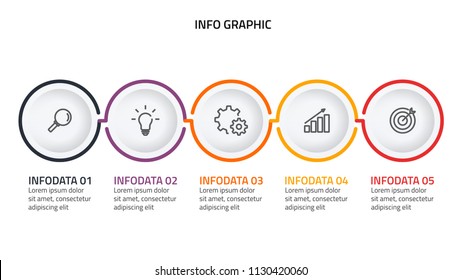 Timeline infographic design elements for presentation and marketing icons. Business concept with 5 number options.Can be used for workflow layout, diagram, annual report, web design.