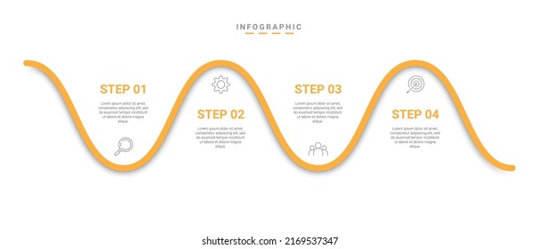 timeline infographic design with icons and 4 options or steps. infographics for business