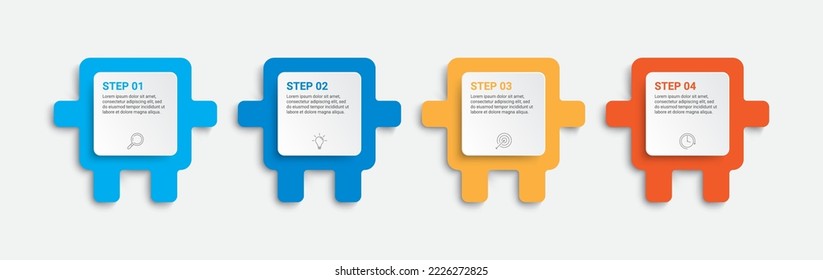 timeline infographic design with icons and 4 options or steps