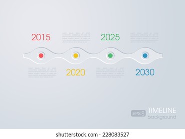 Timeline infographic design on a grey background. Vector illustration