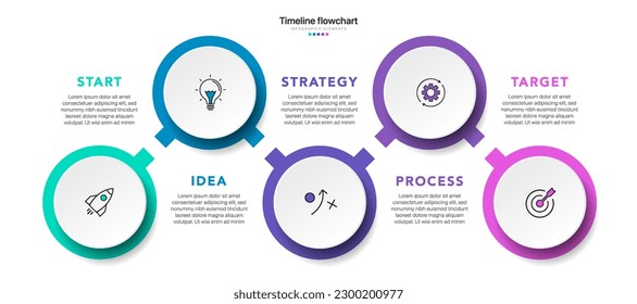 Timeline infographic design with options or steps. Infographics for business concept. Can be used for presentations workflow layout, banner, process, diagram, flow chart, info graph, annual report.