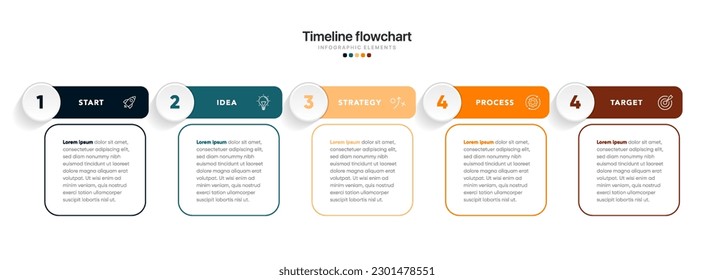 Timeline infographic design with options or steps. Infographics for business concept. Can be used for presentations workflow layout, banner, process, diagram, flow chart, info graph, annual report.