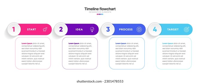 Timeline infographic design with options or steps. Infographics for business concept. Can be used for presentations workflow layout, banner, process, diagram, flow chart, info graph, annual report.
