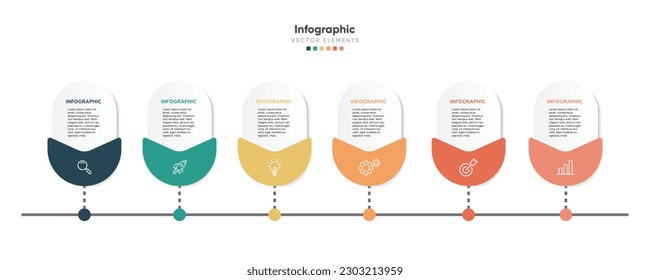 Diseño infográfico de línea de tiempo con opciones o pasos. Infografía para el concepto de negocio. Se puede utilizar para presentaciones diseño de flujo de trabajo, banner, proceso, diagrama, diagrama de flujo, gráfico de información, informe anual.
