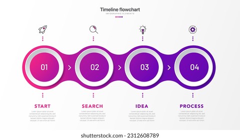 Timeline infographic design with options or steps. Infographics for business concept. Can be used for presentations workflow layout, banner, process, diagram, flow chart, info graph, annual report.