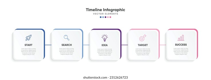 Timeline infographic design with options or steps. Infographics for business concept. Can be used for presentations workflow layout, banner, process, diagram, flow chart, info graph, annual report.