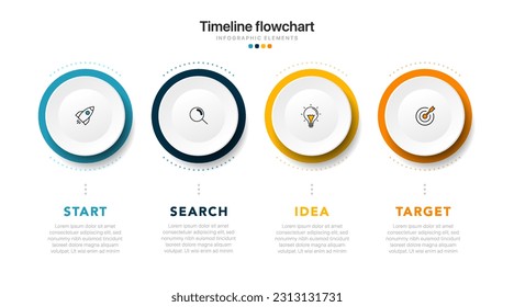 Timeline infographic design with options or steps. Infographics for business concept. Can be used for presentations workflow layout, banner, process, diagram, flow chart, info graph, annual report.