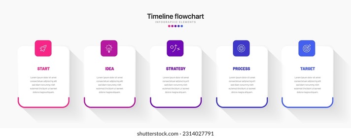 Diseño infográfico de línea de tiempo con opciones o pasos. Infografía para el concepto de negocio. Se puede utilizar para presentaciones diseño de flujo de trabajo, banner, proceso, diagrama, diagrama de flujo, gráfico de información, informe anual.