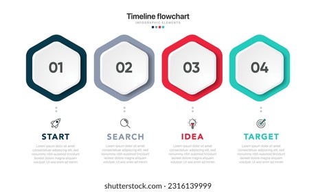 Timeline infographic design with options or steps. Infographics for business concept. Can be used for presentations workflow layout, banner, process, diagram, flow chart, info graph, annual report.