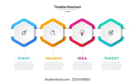 Timeline infographic design with options or steps. Infographics for business concept. Can be used for presentations workflow layout, banner, process, diagram, flow chart, info graph, annual report.