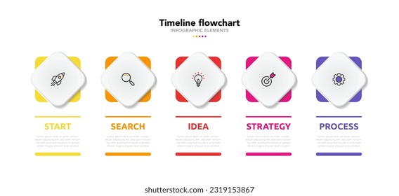 Timeline infographic design with options or steps. Infographics for business concept. Can be used for presentations workflow layout, banner, process, diagram, flow chart, info graph, annual report.