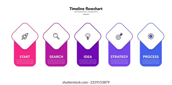 Timeline infographic design with options or steps. Infographics for business concept. Can be used for presentations workflow layout, banner, process, diagram, flow chart, info graph, annual report.