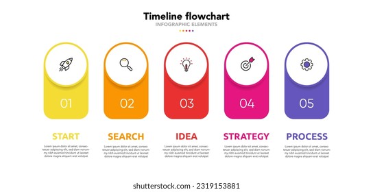 Timeline infographic design with options or steps. Infographics for business concept. Can be used for presentations workflow layout, banner, process, diagram, flow chart, info graph, annual report.