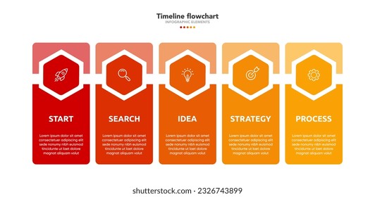 Zeitstrahl-Infografik-Design mit Optionen oder Schritten. Infografiken für das Geschäftskonzept. Kann für Präsentationen Workflow-Layout, Banner, Prozess, Diagramm, Flussdiagramm, Infografik, Jahresbericht verwendet werden.