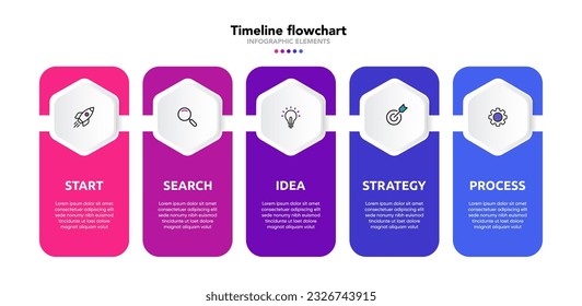 Timeline infographic design with options or steps. Infographics for business concept. Can be used for presentations workflow layout, banner, process, diagram, flow chart, info graph, annual report.