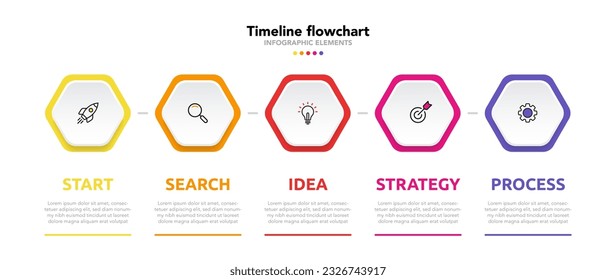 Timeline infographic design with options or steps. Infographics for business concept. Can be used for presentations workflow layout, banner, process, diagram, flow chart, info graph, annual report.