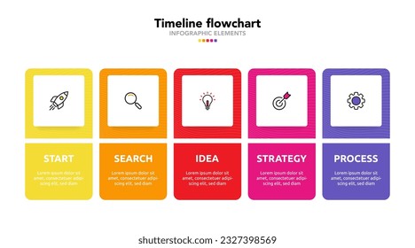 Timeline infographic design with options or steps. Infographics for business concept. Can be used for presentations workflow layout, banner, process, diagram, flow chart, info graph, annual report.