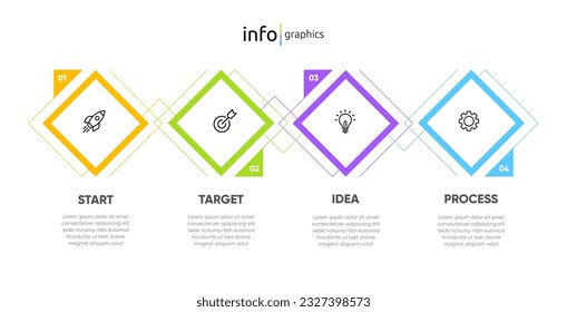 Diseño infográfico de línea de tiempo con opciones o pasos. Infografía para el concepto de negocio. Se puede utilizar para presentaciones diseño de flujo de trabajo, banner, proceso, diagrama, diagrama de flujo, gráfico de información, informe anual.