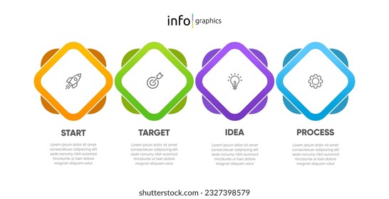 Diseño infográfico de línea de tiempo con opciones o pasos. Infografía para el concepto de negocio. Se puede utilizar para presentaciones diseño de flujo de trabajo, banner, proceso, diagrama, diagrama de flujo, gráfico de información, informe anual.