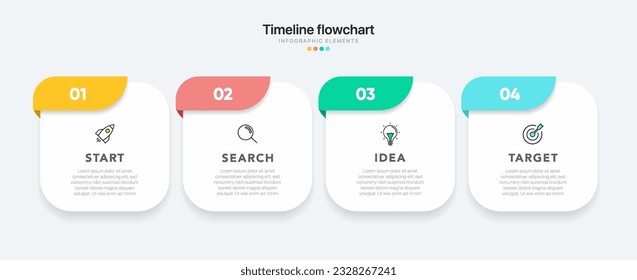 Timeline infographic design with options or steps. Infographics for business concept. Can be used for presentations workflow layout, banner, process, diagram, flow chart, info graph, annual report.