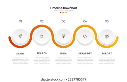 Timeline infographic design with options or steps. Infographics for business concept. Can be used for presentations workflow layout, banner, process, diagram, flow chart, info graph, annual report.