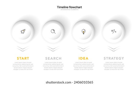 Timeline infographic design with  options or steps. Infographics for business concept. Can be used for presentations workflow layout, banner, process
