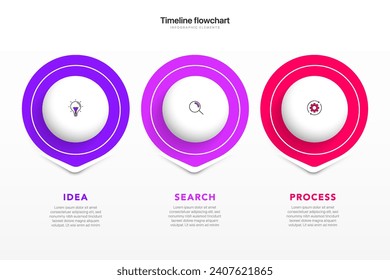 Diseño infográfico de línea de tiempo con opciones o pasos. Infografía para el concepto de negocio. Se puede utilizar para presentaciones diseño de flujo de trabajo, banner, proceso