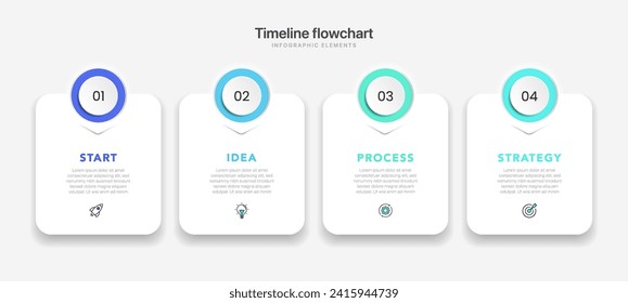 Zeitstrahl-Infografik-Design mit Optionen oder Schritten. Infografiken für das Geschäftskonzept. Kann für Präsentationen Workflow-Layout, Banner, Prozess, Diagramm, Flussdiagramm, Infografik, Jahresbericht verwendet werden.