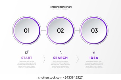 Diseño de infografía de línea de tiempo con opciones o pasos. Infografía para el concepto de negocio. Se puede utilizar para presentaciones, diseño de flujo de trabajo, banner, proceso, diagrama, diagrama de flujo, infografía, informe anual.