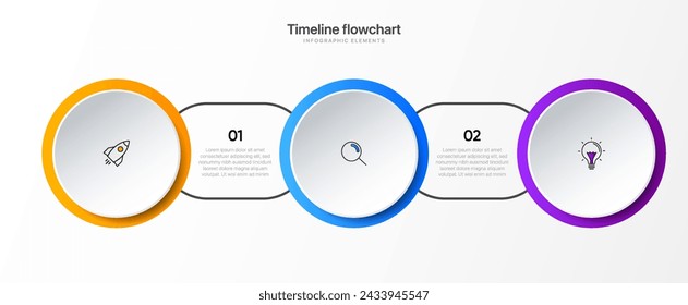 Diseño de infografía de línea de tiempo con opciones o pasos. Infografía para el concepto de negocio. Se puede utilizar para presentaciones, diseño de flujo de trabajo, banner, proceso, diagrama, diagrama de flujo, infografía, informe anual.