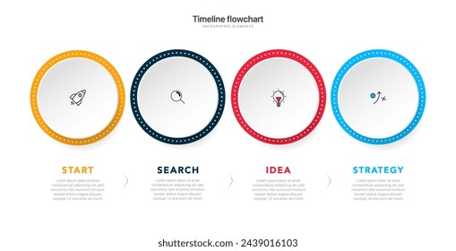 Timeline infographic design with options or steps. Infographics for business concept. Can be used for presentations workflow layout, banner, process, diagram, flow chart, info graph, annual report.