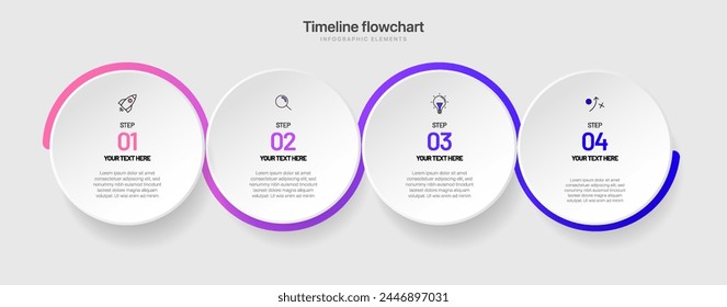Timeline infographic design with options or steps. Infographics for business concept. Can be used for presentations workflow layout, banner, process, diagram, flow chart, info graph, annual report.